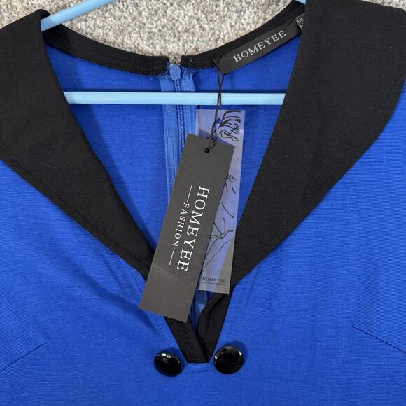 Homeyee Midi Dress 8 Retro 50s Pinup Office Classy Elegant Rockabilly Wiggle - Picture 2 of 15